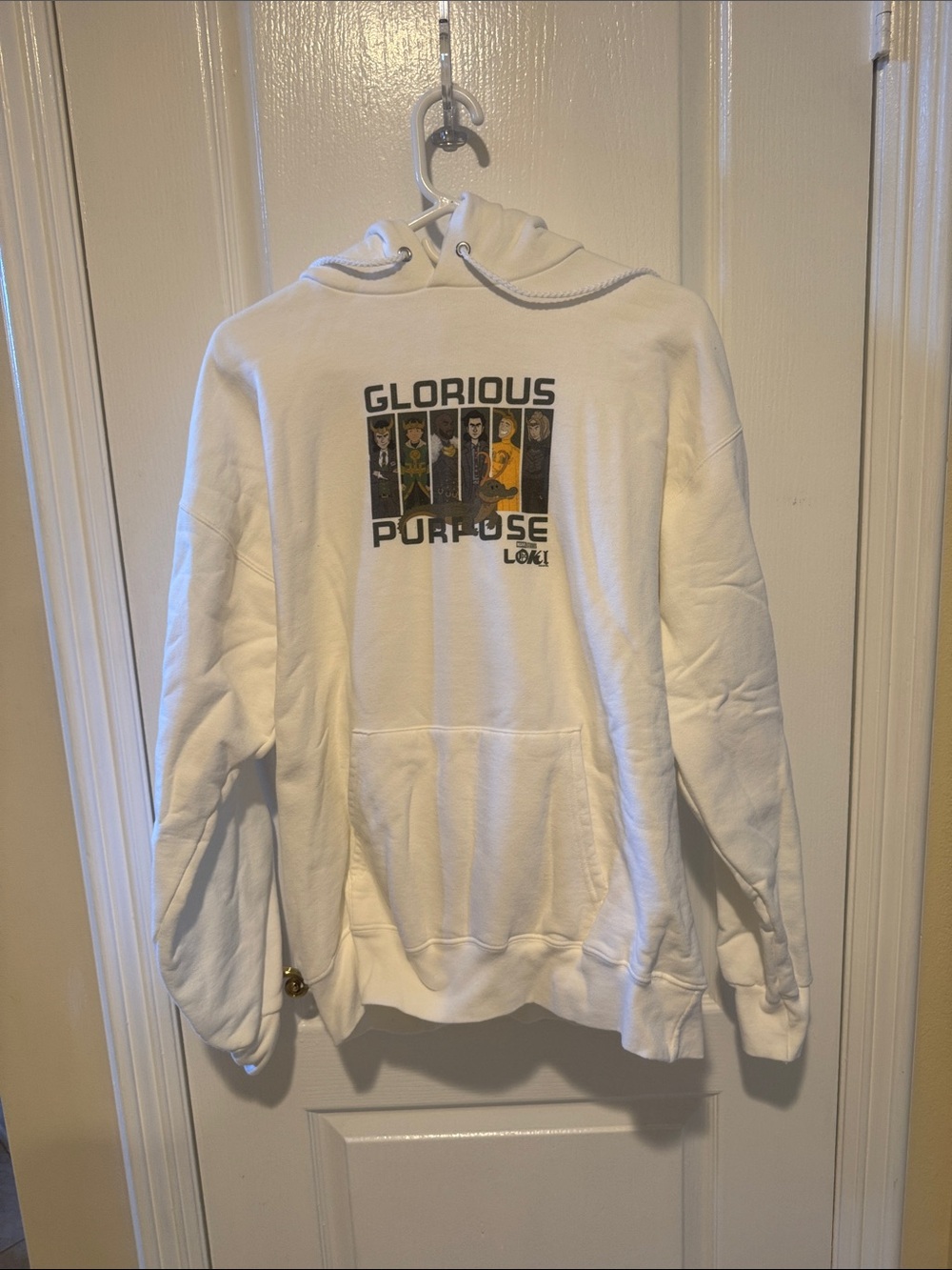 Marvel White 'Glorious Purpose' Loki Graphic Hoodie